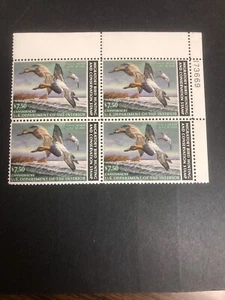 Francobollo US RW49 Federal Duck - Blocco di 4 piatti come nuovo mai incernierato - molto bello - Foto 1 di 2