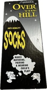 Magique's Over the Hill Anti-Senility Crew Socks White Left Right Birthday - Picture 1 of 2