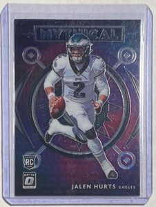 JALEN HURTS 2020 DONRUSS OPTIC MYTHICAL BLACK PANDORA PRIZM ROOKIE RC #D 13/25