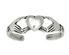 Sterling Silver .925 Irish Claddagh, Hands Holding Heart Toe Ring | Made In USA