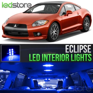 2006-2012 Mitsubishi Eclipse Blue LED Lights Interior Kit Package Bulbs - Foto 1 di 6