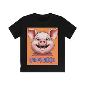 Happy Kiddo Pig T-Shirt for Kids, Cute Animal Tee, Fun Birthday Gift, [...] - Picture 1 of 17