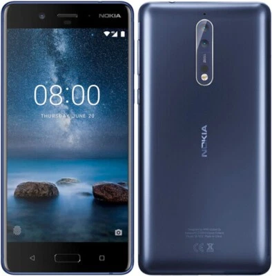 Original Android Nokia 8 Single/Dual SIM 4G LTE 4GB RAM 64GB ROM Phone 13MP - Imagen 1 de 4