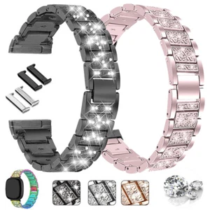 Bling Metall Edelstahl Armband für Fitbit Versa 4 3 Sense / Sense 2 Ersatz Band - Bild 1 von 32