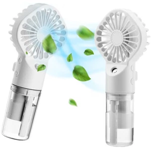 Portable Hand-held Fan Mini Misting Personal Fan Cooler Cooling USB Rechargeable - Picture 1 of 14
