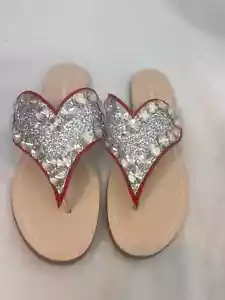 MIU MIU sandali bassi argento glitter cuore misura 9 - Foto 1 di 7