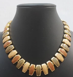 Vintage Goldtone & Enamel Chunky Necklace & Bracelet - Picture 1 of 12