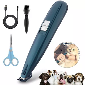 Pet Hair Clippers w/LED Light 2 Speed USB Dog Hair Trimmer Foot Face Ears Paws - Picture 1 of 12
