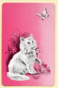 CATS 1930s US blank back RARE vintage swap card / playing card narrow single - Picture 1 of 1