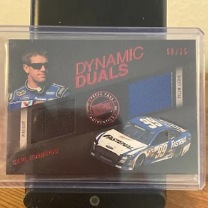 CARL EDWARDS - 2013 Press Pass Redline - Dynamic Duals Dual Relic Red /75 Ford - Picture 1 of 3