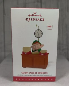 Hallmark Keepsake Ornament 2015 Takin' Care of Business Magic Sound Elf BTO - Picture 1 of 9