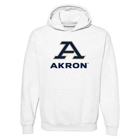 Akron Zips Primary Logo Licensed Hooded Sweatshirt - White Cover