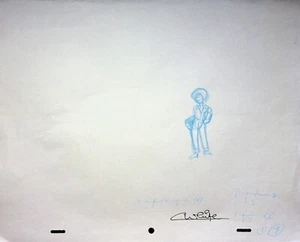 Lápiz Colin White firmado producción 1978 Captain Caveman & the Teen Angels #WC - Imagen 1 de 2