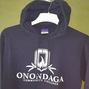 Champion Hoody Hoodie Navy Blue Size S Pocket Onondaga Community College - Picture 1 of 9