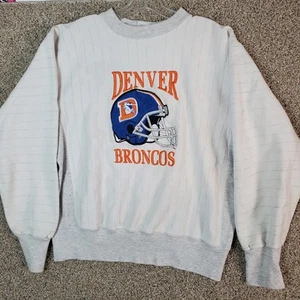 Vintage Denver Broncos Sweatshirt Size Medium Trench Tag Old Logo  - Picture 1 of 12