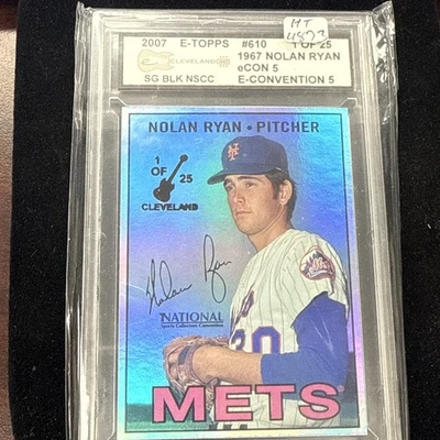 2007 E-TOPPS 1967 NOLAN RYAN ECON 5 E-CONVENTION 5 1 OF 25 CLEVELAND - Image 1 of 2