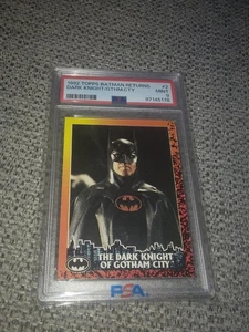 Batman Returns Psa 9 1992 Topps The Dark Knight of Gotham City #2 Keaton Burton - Picture 1 of 2