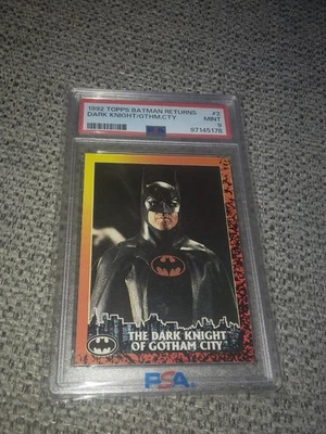 Batman Returns Psa 9 1992 Topps The Dark Knight of Gotham City #2 Keaton Burton - Image 1 of 2