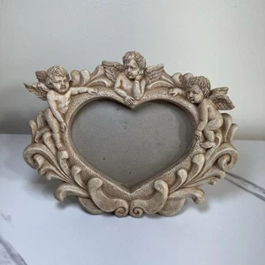 Marco de fotos corazón de ángel querubín Endless Memories resina ornamentada estilo de colección - Imagen 1 de 10