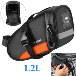 WEST BIKING Portable Bike Bicycle Seat Rear Tail Pouch Storage Bag Saddle Bag - Picture 1 of 13