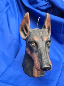 Huge Heavy Candle DOBERMAN PINSCHER HEAD 8”  Very Realistic! Wow! - Picture 1 of 8