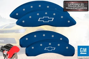 2019-2025 Chevy Silverado 1500 Front Rear Blue MGP Brake Disc Caliper Cover Bow - Picture 1 of 10