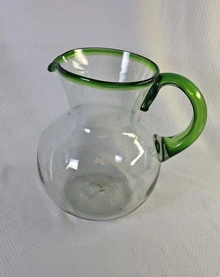 Jarro de bola grande vintage 120 oz. Utensílios de bar de vidro soprado à mão feitos no México em excelente estado usado - Imagem 1 de 4