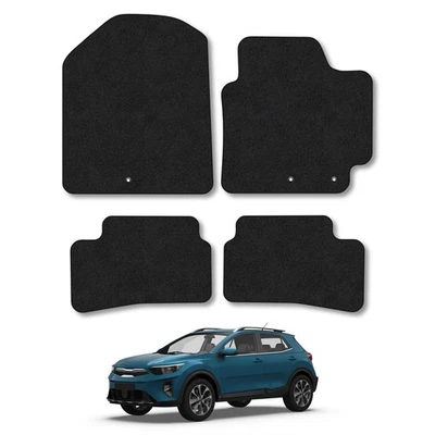 Kia Stonic (2017+) Car Mats Black Carpet Tailored Fit Easy Clean with Clips - Image 1 of 4