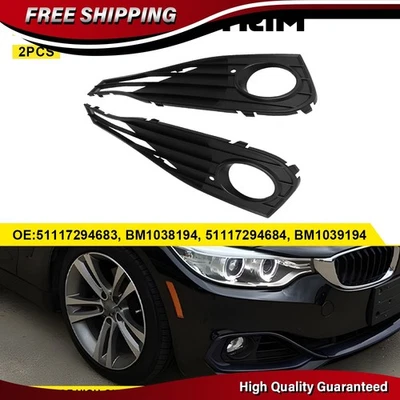 2X Guarnição da tampa da moldura da luz de neblina do para-choque dianteiro para 2014-2020 BMW 428i 430i 435i 440i - Imagem 1 de 4