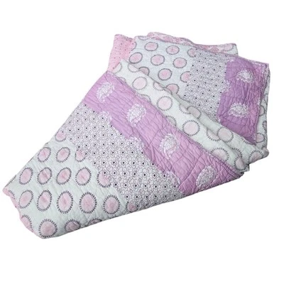 Pottery Barn Kids Full Quilted Pink Boho Cotton Paisley Soft Printed Bedding  - Image 1 of 4