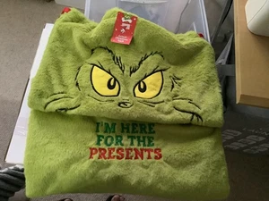 THE GRINCH Weihnachtsmann Geschenksack Tasche "Here For the Presents" Dr. Seuss Brandneu mit Etikett (B3) - Bild 1 von 1
