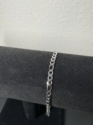 Stainless Steel Figaro Bracelet 4MM 8inch - Image 1 of 3