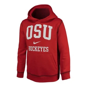 Sudadera juvenil Ohio State Buckeyes Nike Contrast Club polar escarlata - Imagen 1 de 1