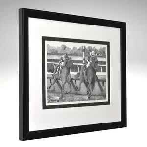 Impresión de carreras de caballos Mark Kenyon Saratoga 1998 — enmarcada 16x18 - Imagen 1 de 3