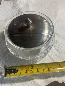 Pentola polvere vetro tornito motore argento Birmingham in buone condizioni - Foto 1 di 24