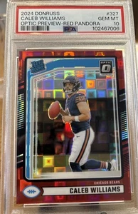 2024 PANINI DONRUSS OPTIC PREVIEW-RED PANDORA CALEB WILLIAMS ROOKIE RC PSA 10 - Picture 1 of 2