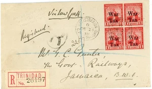 Trinidad and Tobago SG#188(block of Four)-REGISTRATION G.P.O.TRINIDAD-DE/24/18-R - Picture 1 of 3