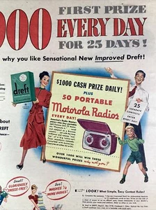 Draft Soap Motorola Radio Contest Print Ad 1948 Original Rare Atlanta GA - Picture 1 of 12
