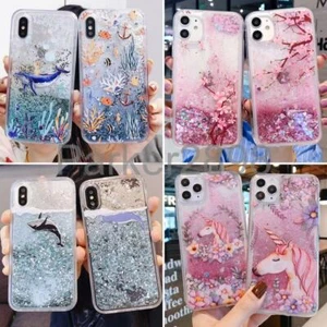 Glitzerhülle für OPPO RENO 4 5 6 REALME C2 XT 5 C11 C15 7I Treibsand TPU Abdeckung - Bild 1 von 18