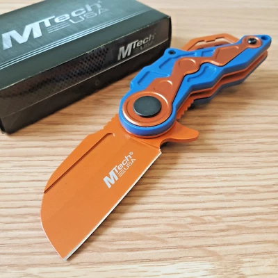 Cuchillo Plegable MTech Asistido Linerlock 2.25" Naranja Hoja Inoxidable Mango ABS Foto 1 de 4