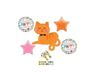 Orange Tabby Cat Balloon Bouquet Birthday Party Decorations Supplies - Picture 1 of 1
