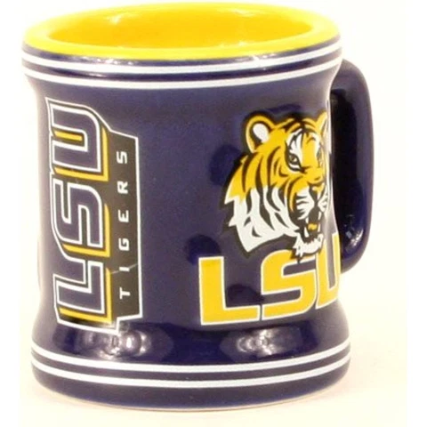 LSU Tigers NCAA Licensed Sculpted Ceramic Mini Mug Style Shot Glass (2 Oz.) Cover