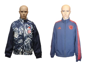 Adidas FC Bayern München Lifestyle 2 in 1 giacca uomo reversibile blu rosso taglia S M - Foto 1 di 7