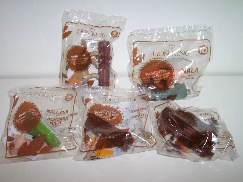 McDonald's El Rey León 2019 Nala Cub Timon Pumba Simba Nala Lote de 5 juguetes nuevos Foto 1 de 1