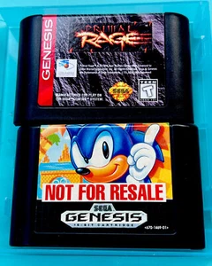 Sega Genesis SONIC HEDGEHOG & Primal Rage Bundle Tested & Guaranteed Games EX 🔥 - Picture 1 of 11