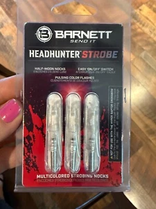 Barnett Headhunter Strobe Multicolored Strobing Light Nocks 3-Pack NEW - Picture 1 of 2