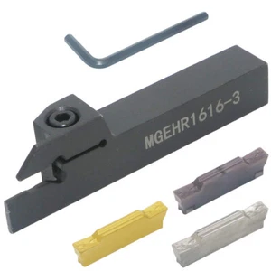 3Pcs MGMN300 3mm Insert & MGEHR1616-3 16mm CNC Parting Off Grooving Tool Holder - Picture 1 of 7