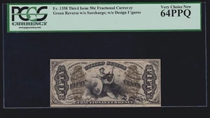 US 50c Fractional Currency 3rd Issue FR 1358 PCGS 64 PPQ V Ch CU - Picture 1 of 2