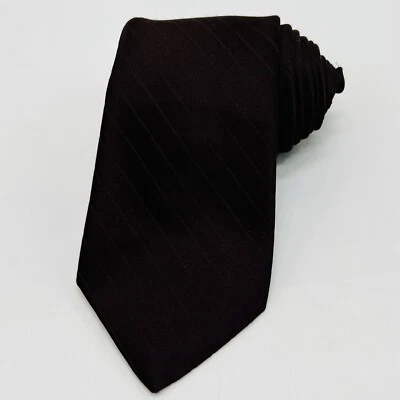 Corbata Ketch Corbata Marrón Rayas Poliéster 55"" L - 3"" W EE. UU. De Colección Foto 1 de 4