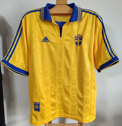 Sweden Vtg Adidas Football Jersey Shirt 1998/1999 Sz XL Men Yellow Cover